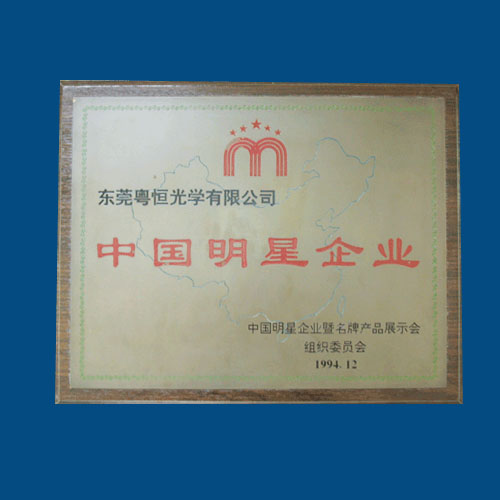 1994年12月，获颁[中国明星企业]荣誉称号